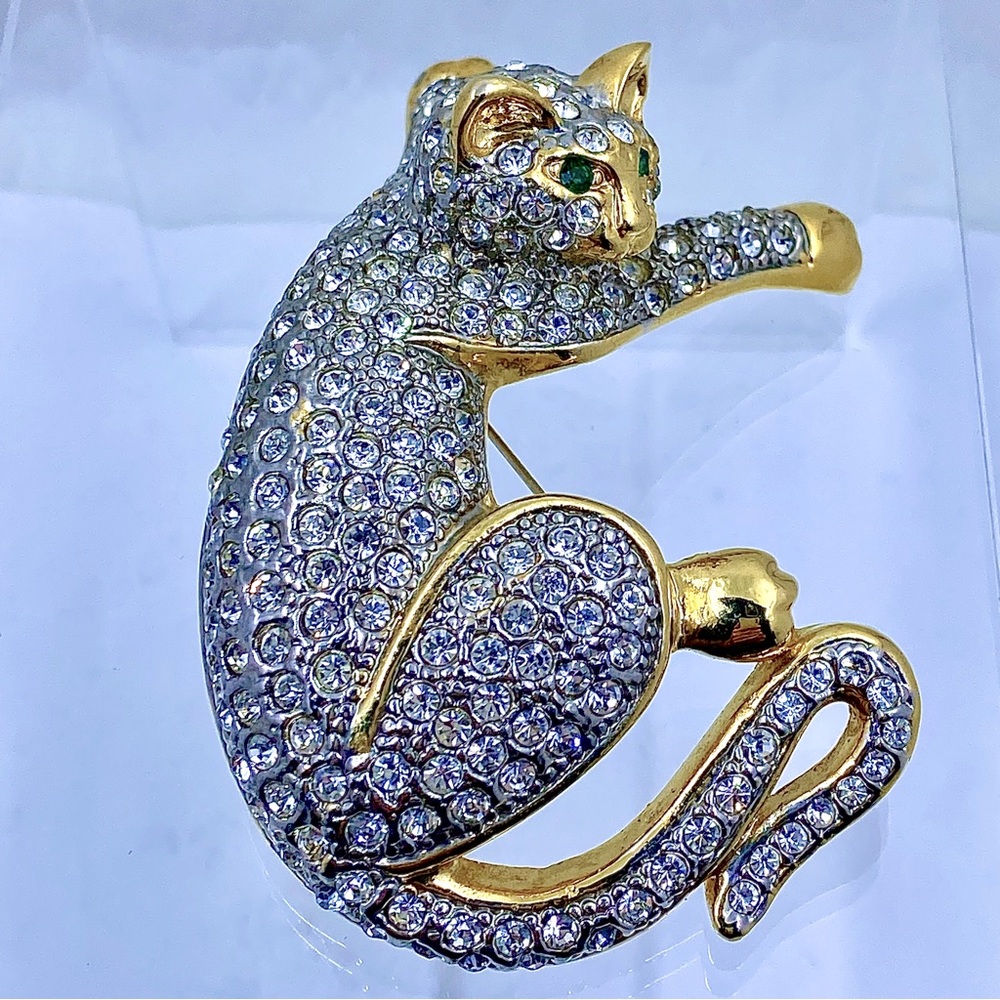 Vintage Rhinestone Panther Pin/Brooch